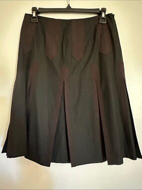 The Limited Black A-Line Midi Skirt with Panel Detailing